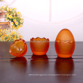 55ml egg shaped pudding glass storage jar with cap frosted pudding jars